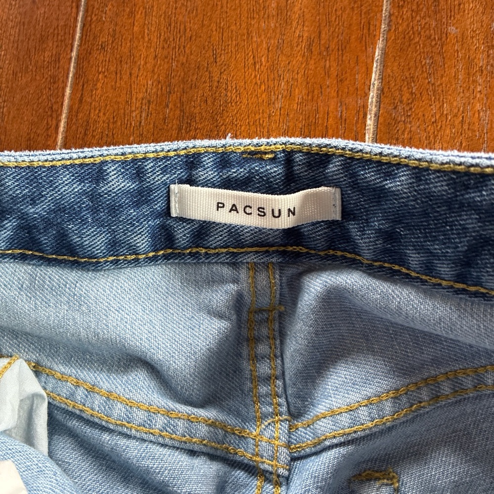 Pacsun Two-Tone Patchwork Light and Medium Wash Jeans - Picture 3 of 6